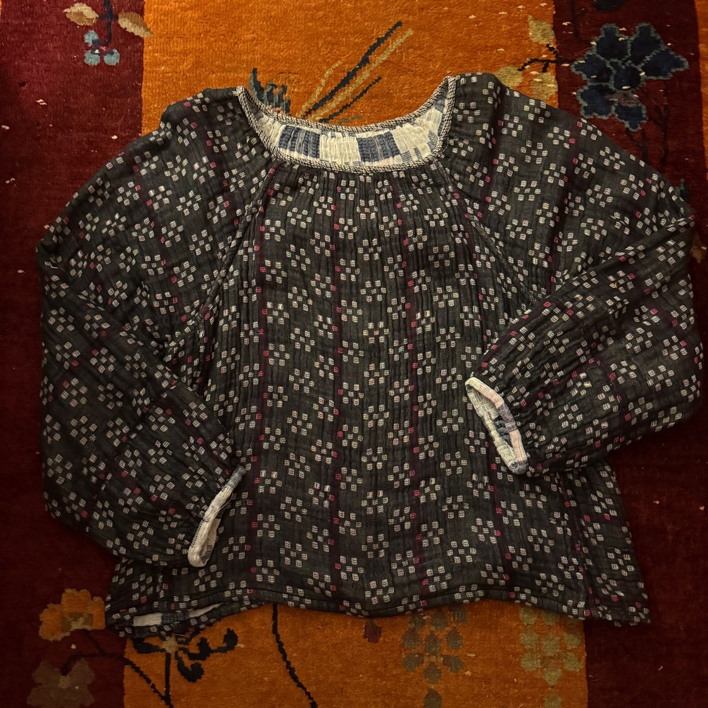 Ace & Jig reversible top in Kasuri / Kente